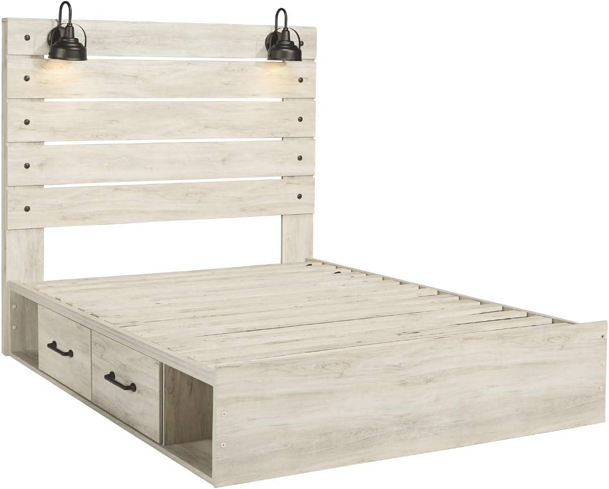 Queen Frames and Rails Roll Slats Brown - Signature Design by Ashley: Mattress Base Support, Wood Bunkie Board