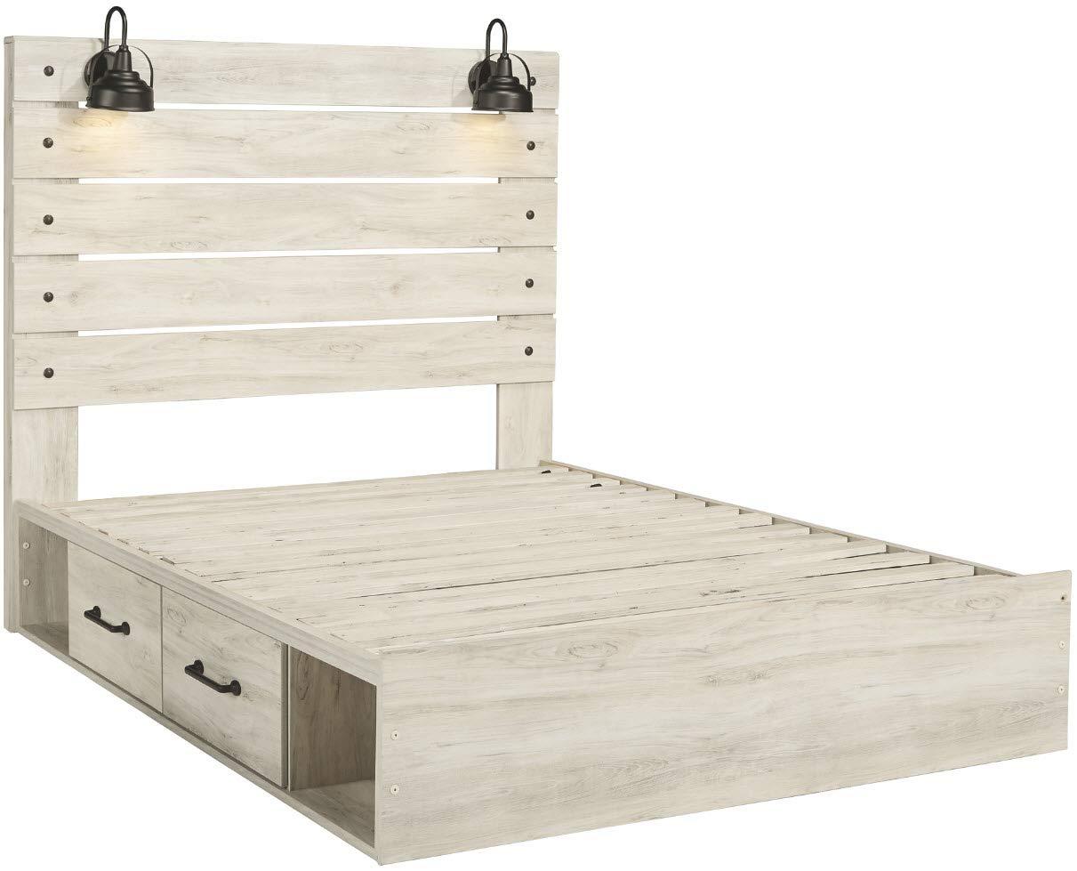 Queen Frames and Rails Roll Slats Brown - Signature Design by Ashley: Mattress Base Support, Wood Bunkie Board