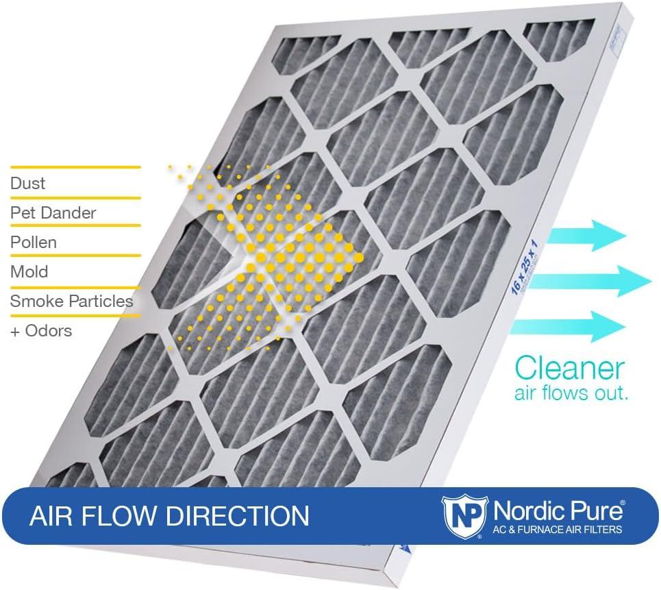 20x24x1 (19_1/2x23_7/16) Furnace Air Filters MERV 10 Pleated Plus Carbon 6 Pack