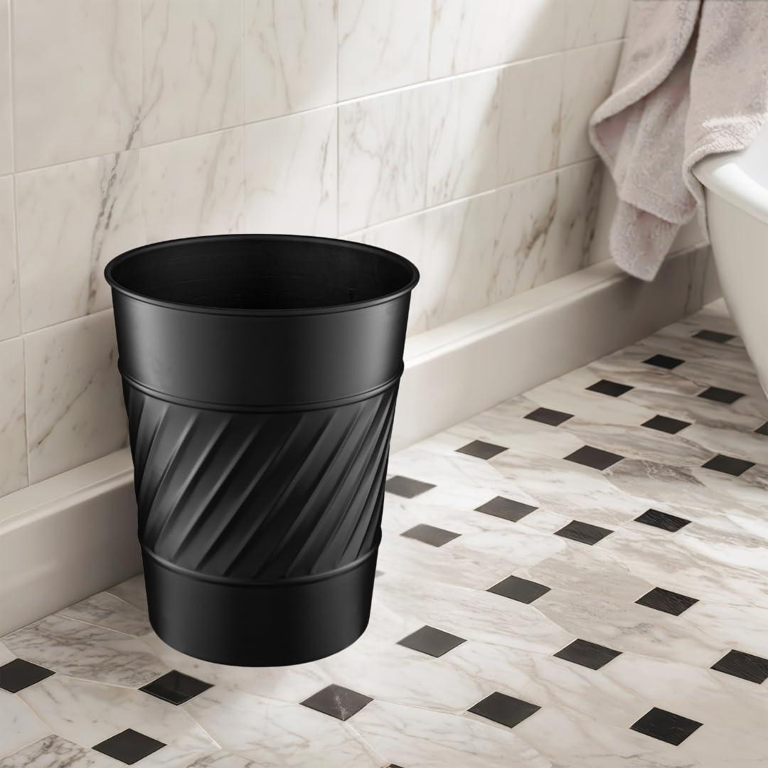 Monarch Abode Geometric Embossed Metal 1.7 Gallon Waste Basket