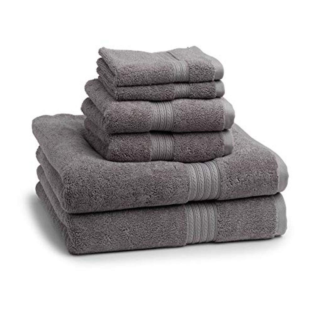 6pc Signature Solid Bath Towel Set Gray - Cassadecor