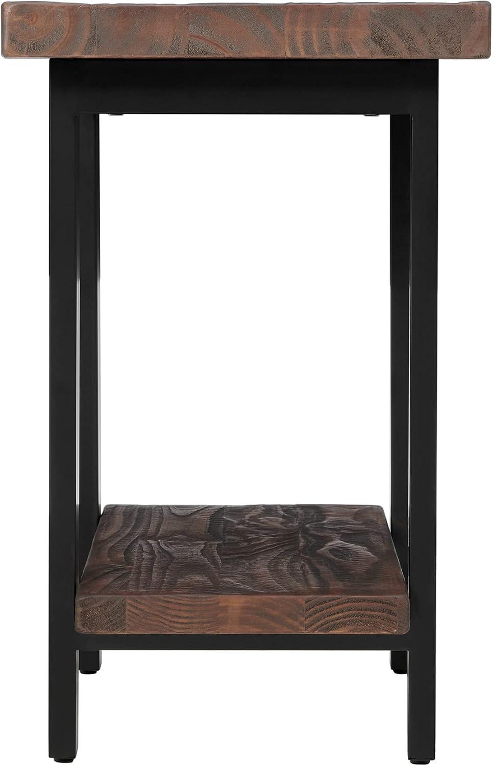 Pomona Solid Wood and Metal End Table with Shelf - Alaterre Furniture