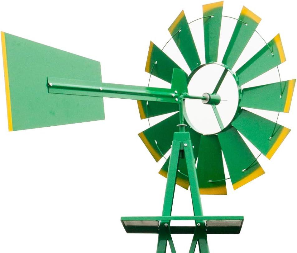 Outdoor Weather Resistant Yard Garden Windmill 8FT Green