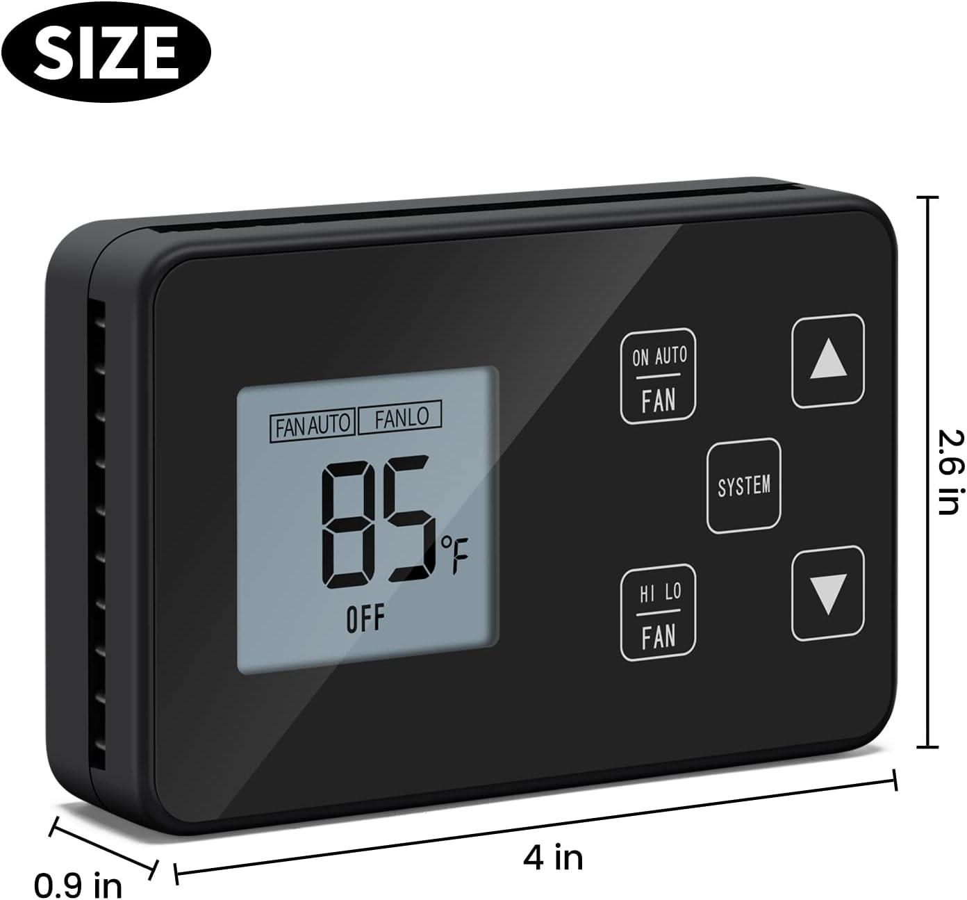 Briidea RV LCD Screen Digital Thermostat (Cool Only/Furnace), Replace for Dometic 3106995.032, 12V DC, Black