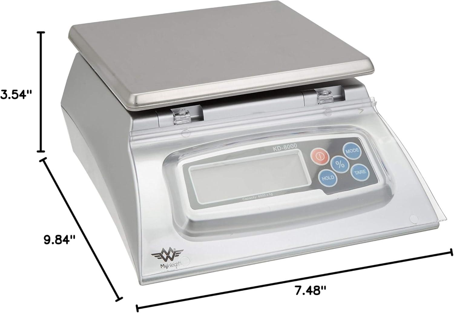 Silver Digital Kitchen Scale with Stainless Steel Platform