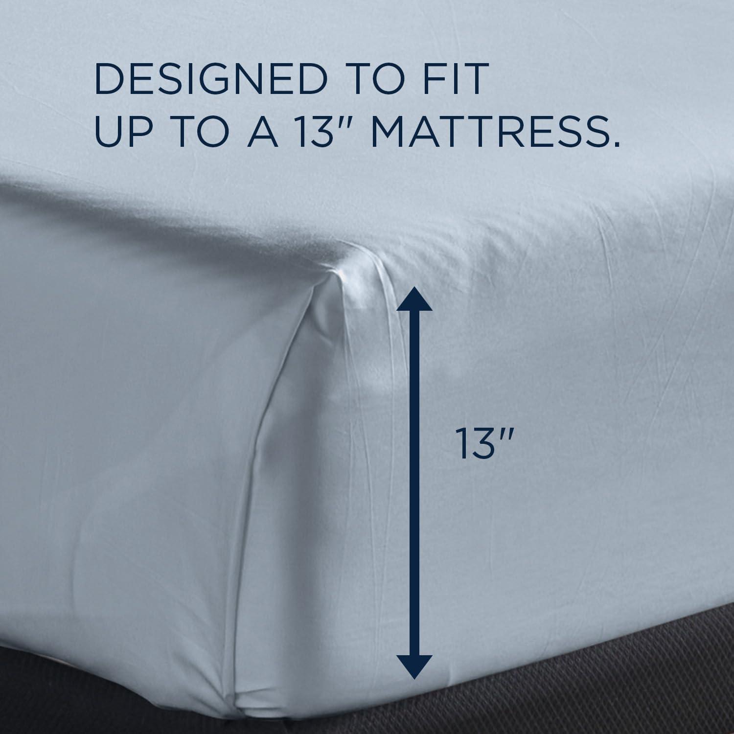 Tempur-Pedic Tempur-Classic Cotton Sheet Set, Sleepy Blue, Twin, Adult