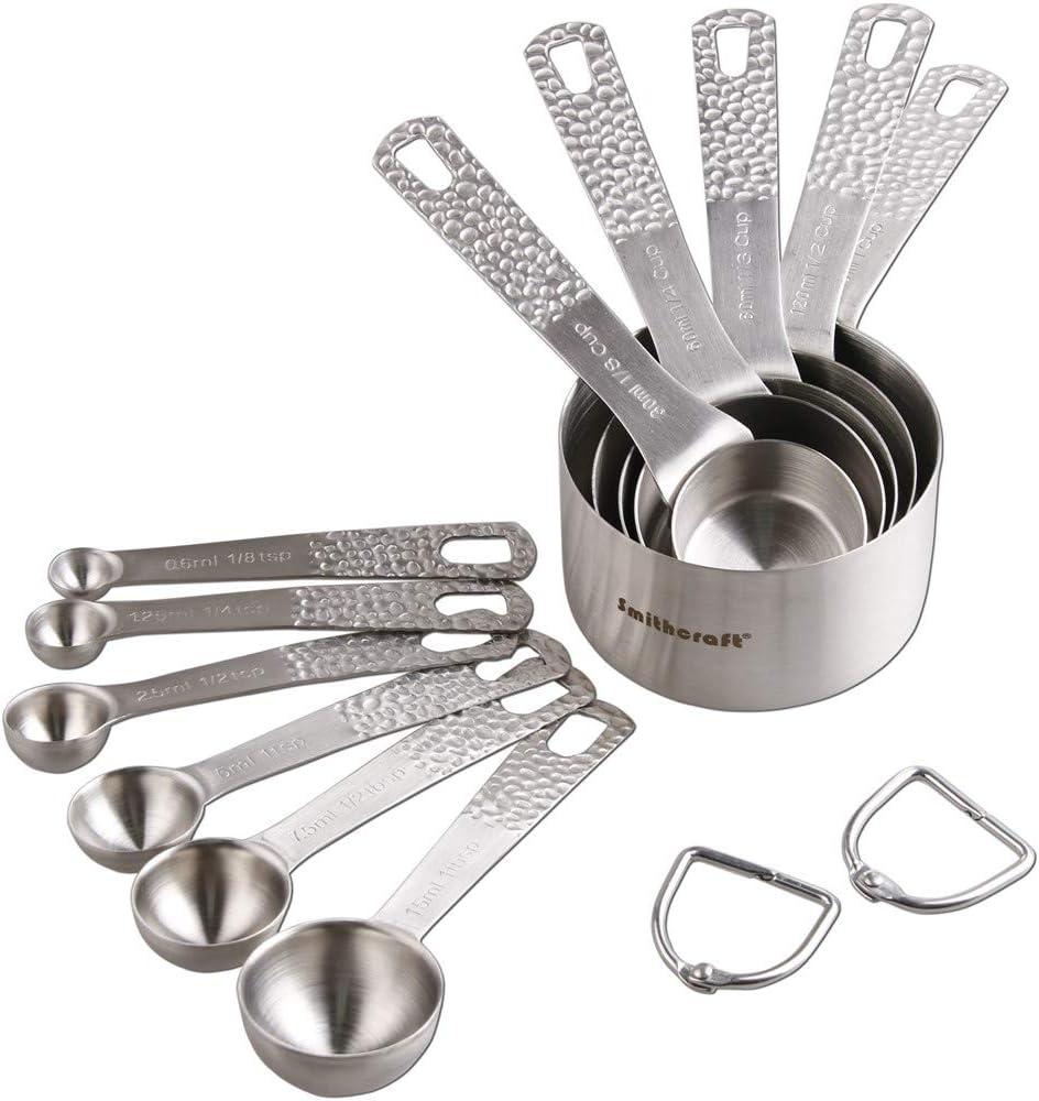 Stainless Steel Metric and US Measuring Cups and Spoons Set