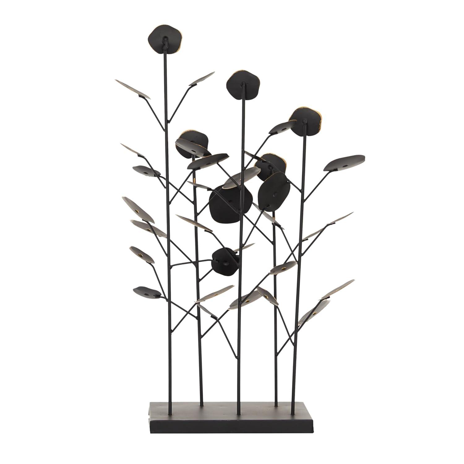 14" x 21" Black Metal Leaf Sculpture, by DecMode
