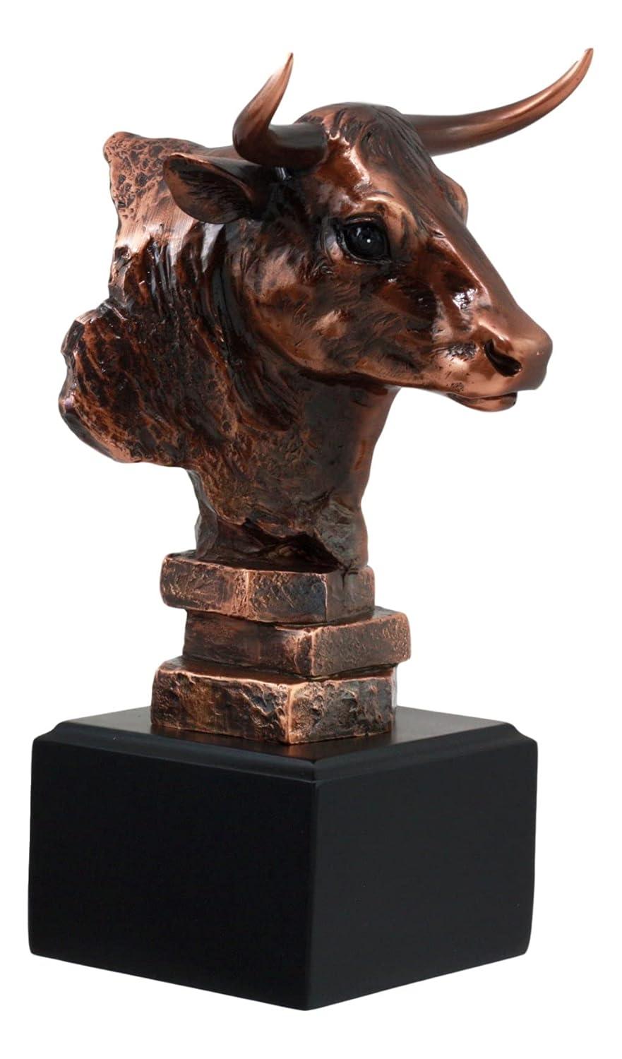 Stock Market Bull Bust - Wall Street Bronze Finish Statue Figurine