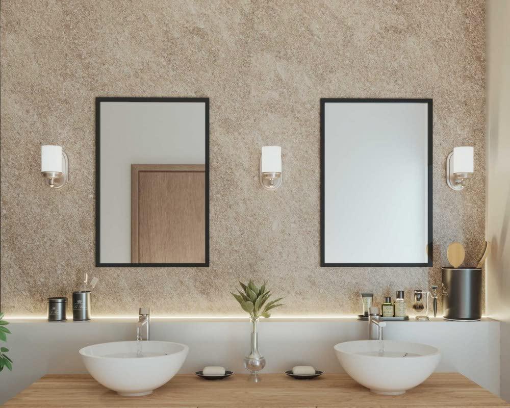 Progress Lighting Glide Collection 1-Light Wall Sconce, Brushed Nickel, Etched Opal Glass