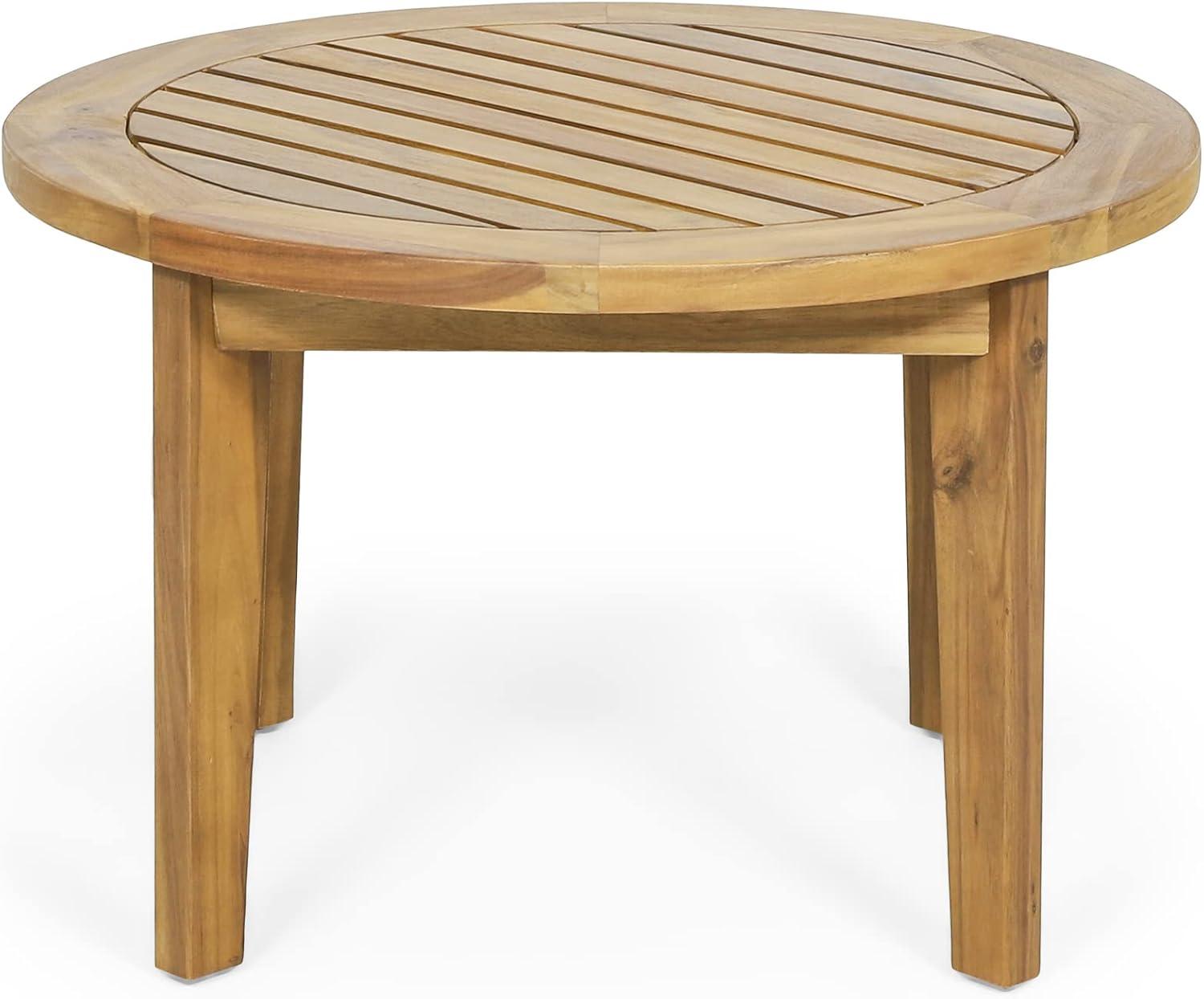 Christopher Knight Home Solano Outdoor Circular Acacia Wood Coffee Table Teak