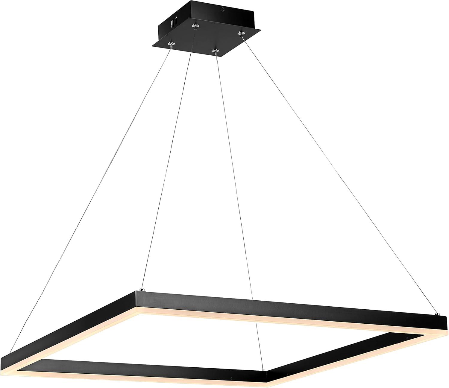 Nero 23.63" Black Aluminum LED Square Pendant Light