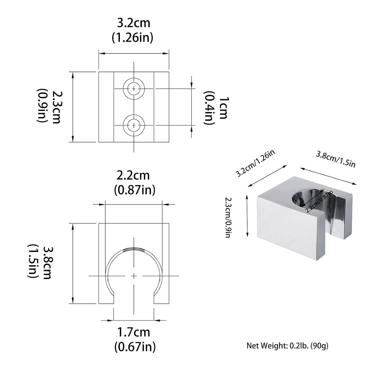 Handheld Shower Head Holder, Angle Simple Brass Shower Handle Holder, Bidet Sprayer Holder, Shower Head Bracket, Hand Held Shower Wand Holder, Shower Arm Holder Wall Mount, Chrome