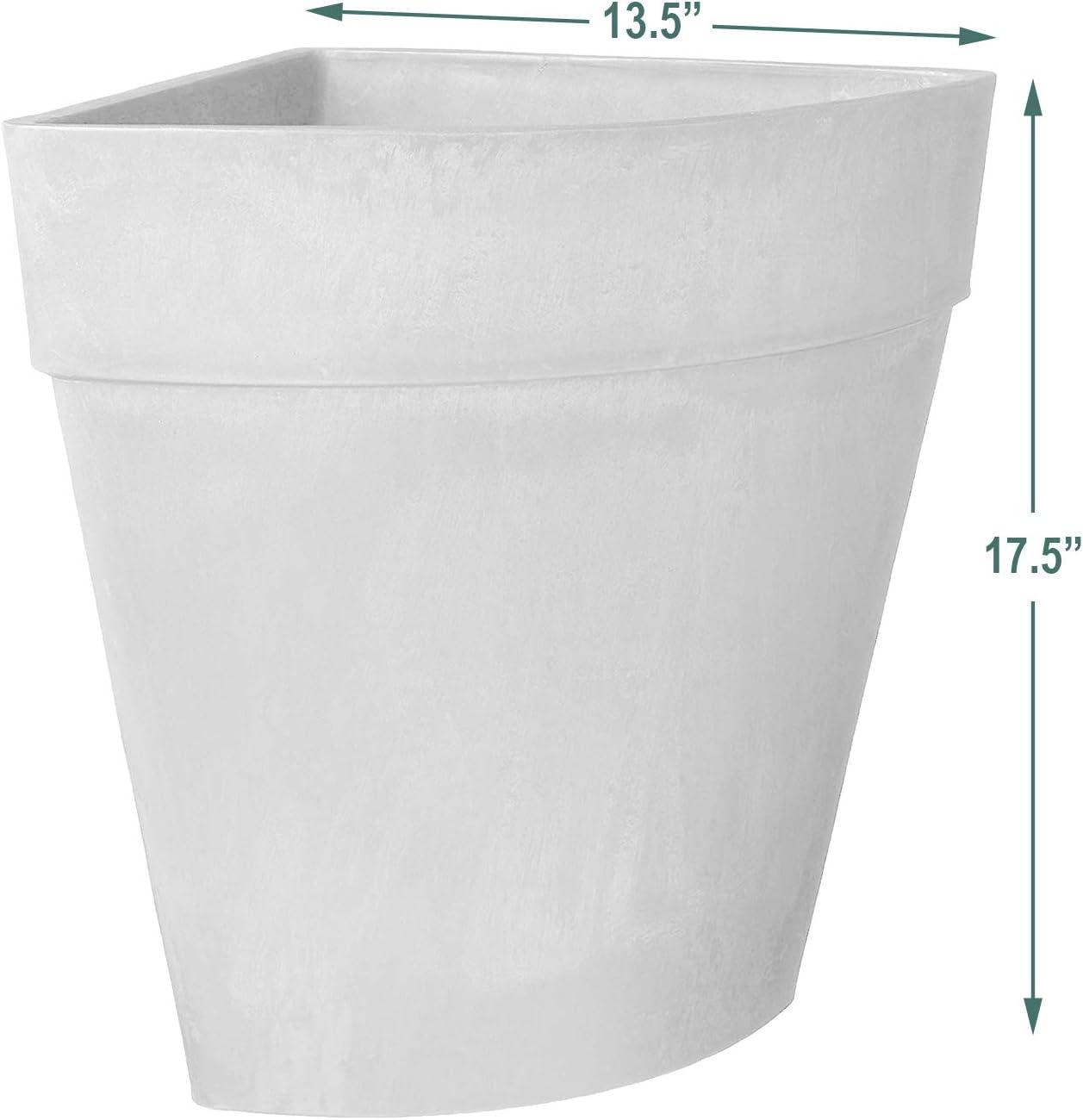 Large Dark Charcoal Recycled Plastic Corner Planter Pot