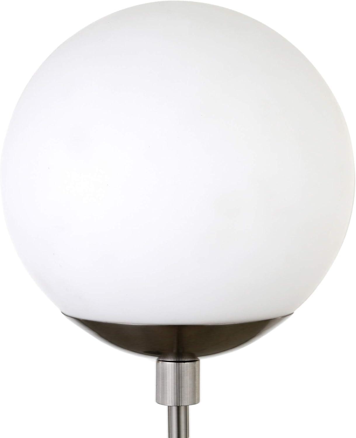 Theia 21'' Brushed Nickel Modern Globe and Stem Table Lamp