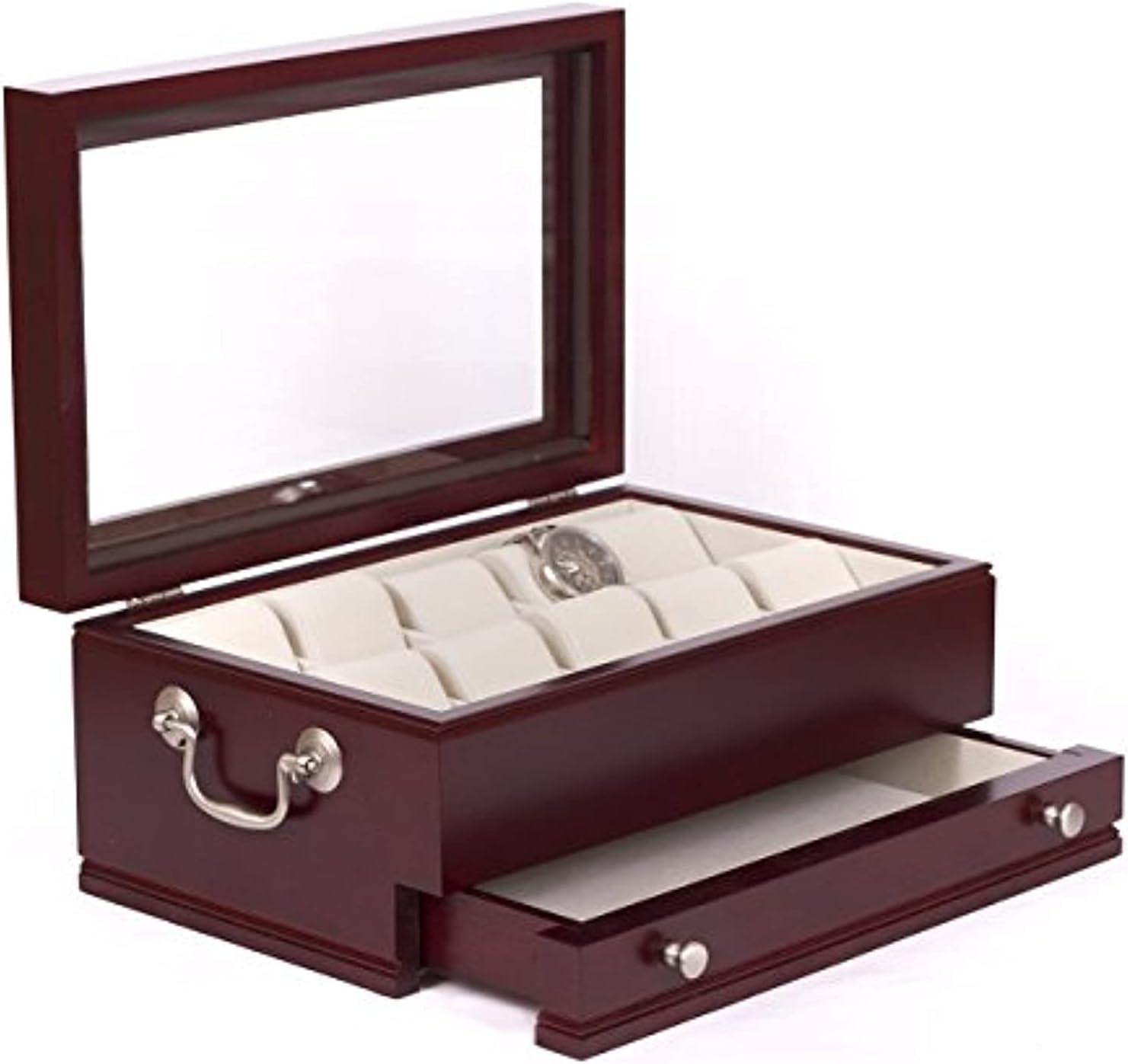 American Chest Wood Watch Box + Drawers