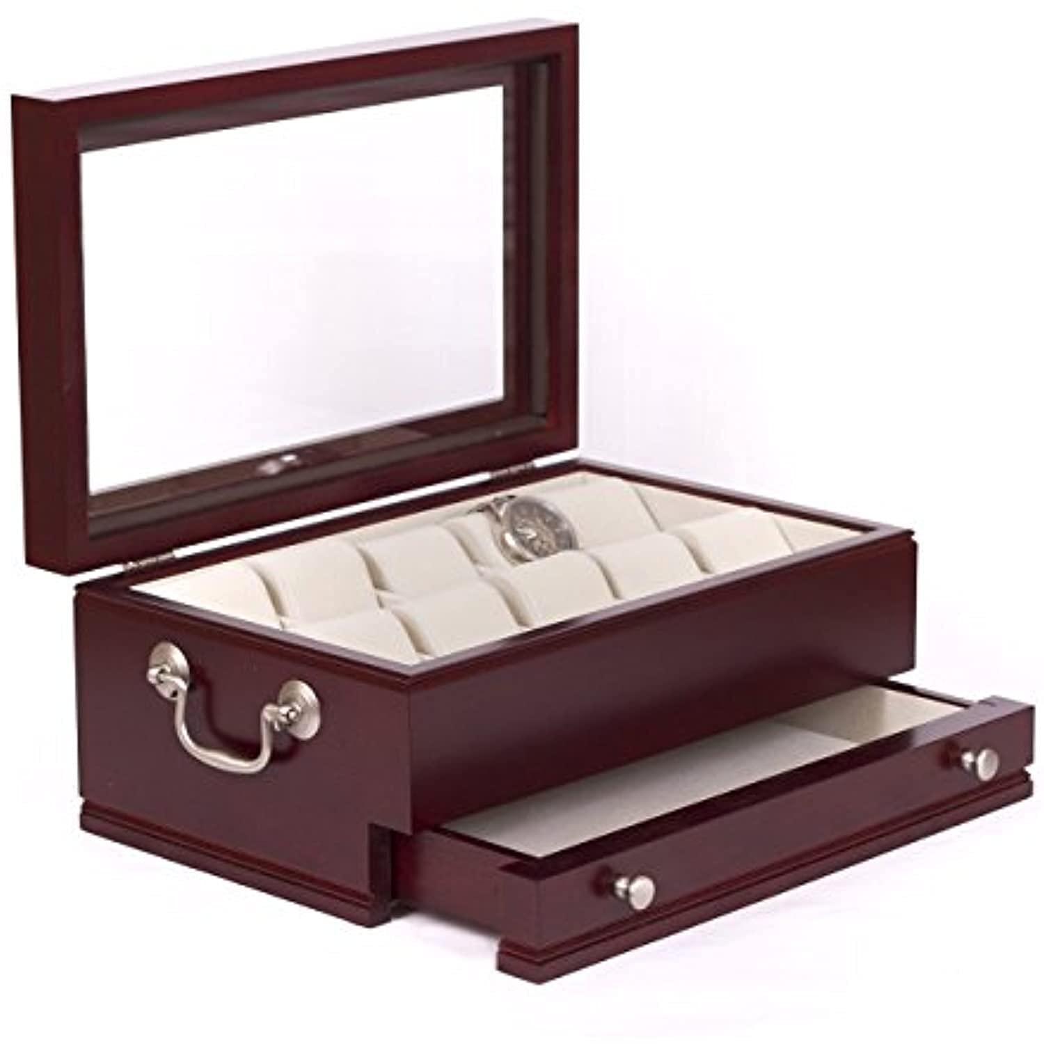 American Chest Wood Watch Box + Drawers