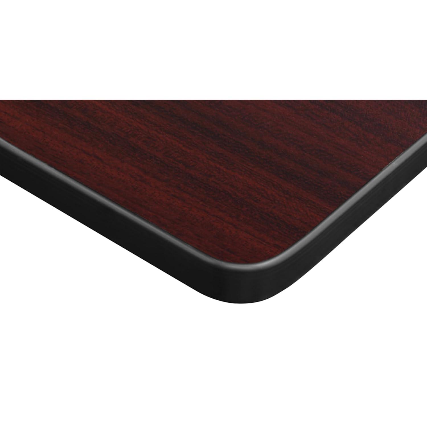 HomeStock Timeless Trends 42" x 24"Training Table- Mahogany, Adjustable and Foldable Office Table with Wheels for Meeting Rooms and Classrooms