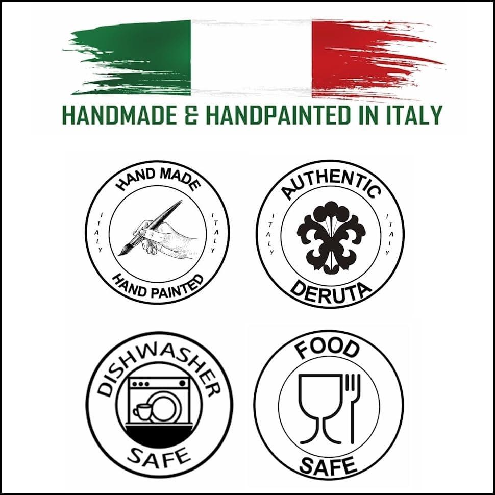 DELUXE: Traditional Biscotti Jar [1042-RIC] ~ Authentic hand painted in Deruta, Italy. Original design. Shipped from the USA with Certificate of Authenticity.