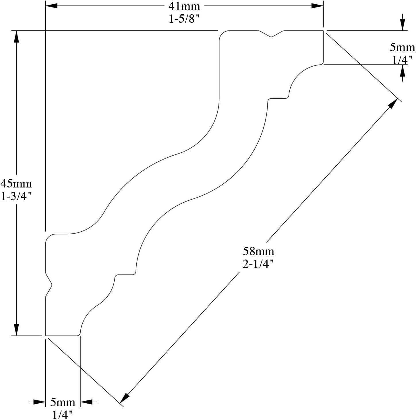 1.75'' H x 78'' W x 1.56'' D Plastic Crown