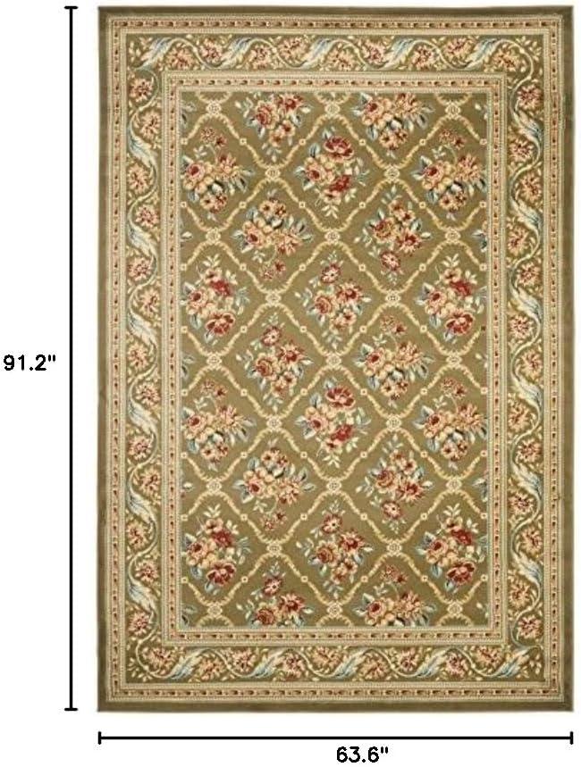 Lyndhurst LNH556 Power Loomed Area Rug - Green/Green - 5'3"x7'6" - Safavieh.