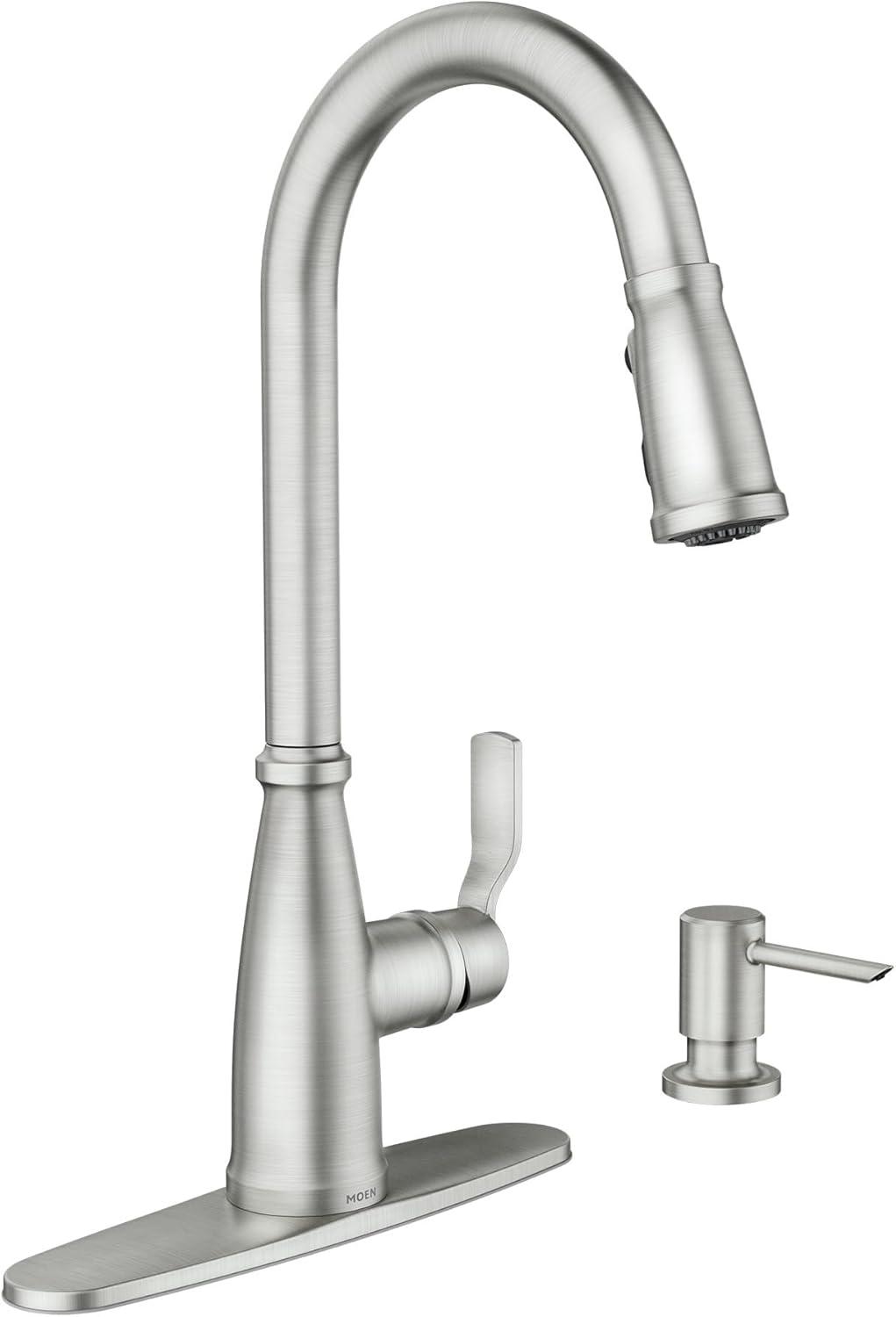 Moen Nolia 1-Handle Pull-Down High Arc Kitchen Faucet, Spot Resistant Stainless