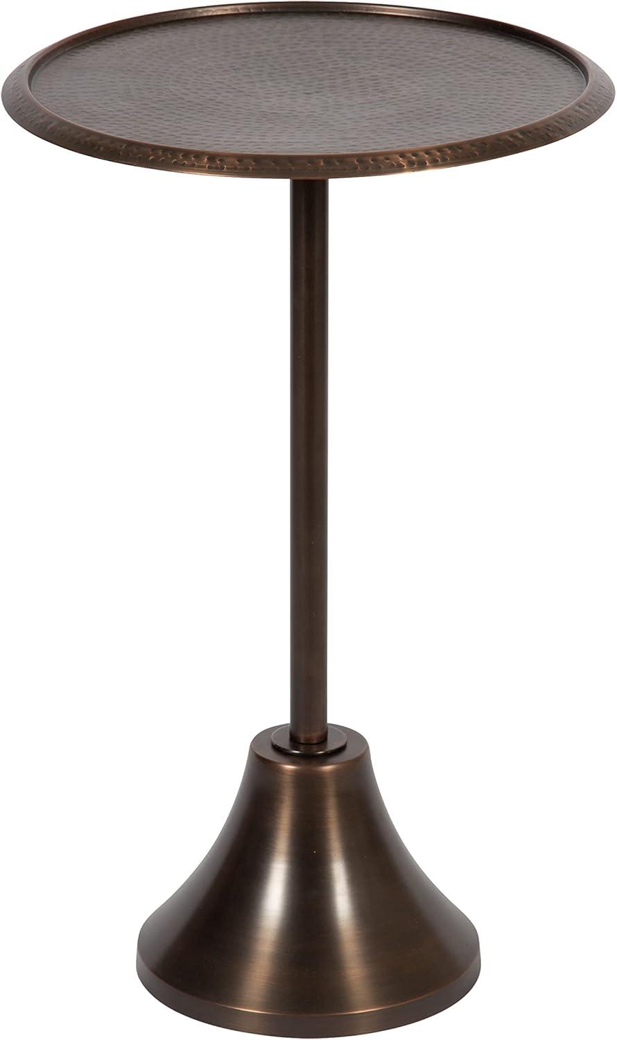 Kate and Laurel Sanzo Round Metal Side Table, 15x15x24, Bronze