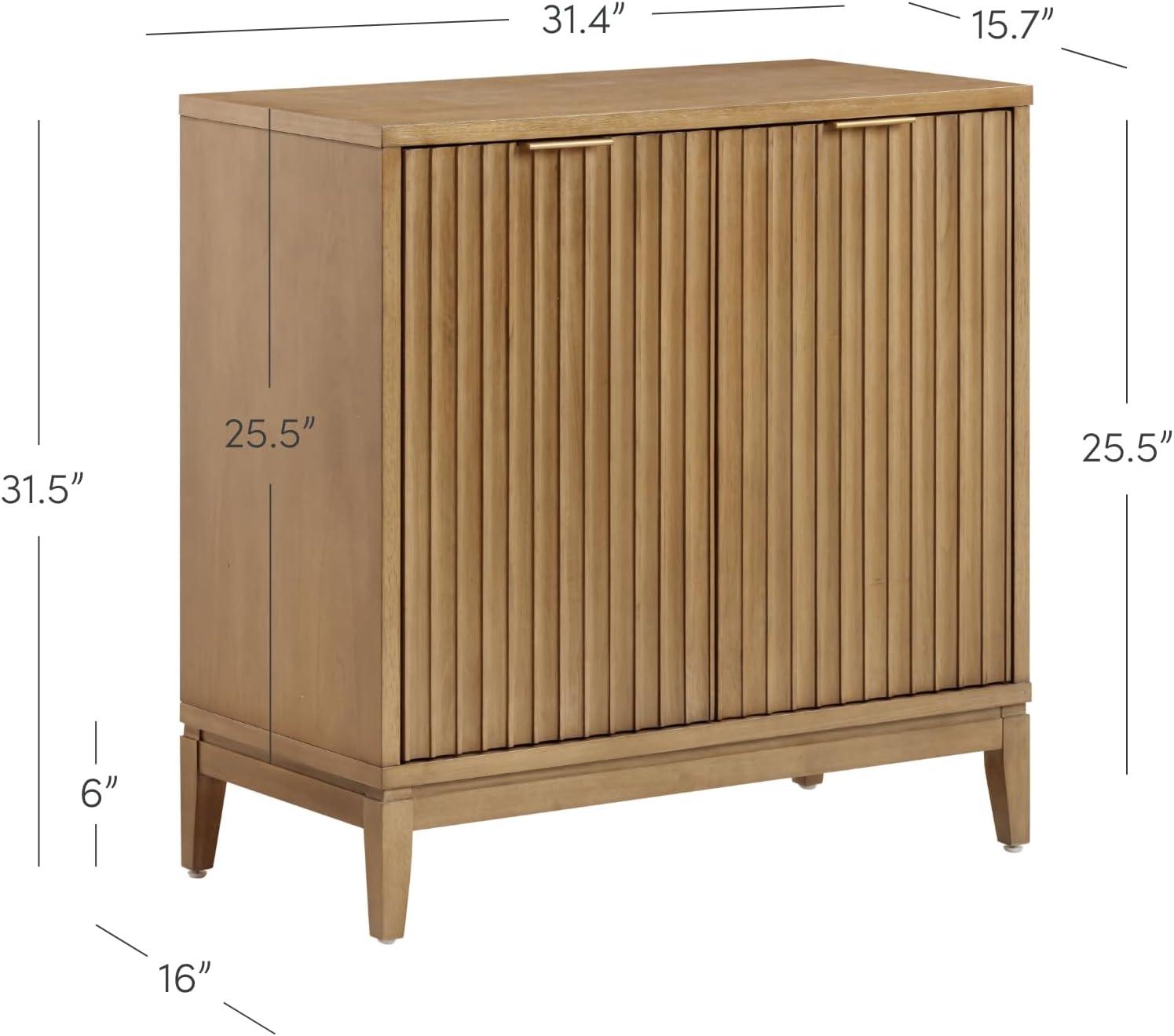 Nathan James Jasper Boho Wooden Storage Cabinet with Doors, Wood Sideboard or Living Room Storage Cabinet, Modern Accent Cabinet, Light Brown