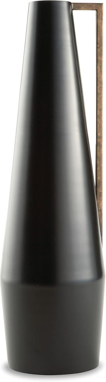 Signature Design by Ashley Contemporary Pouderbell Vase  Black/Gold Finish