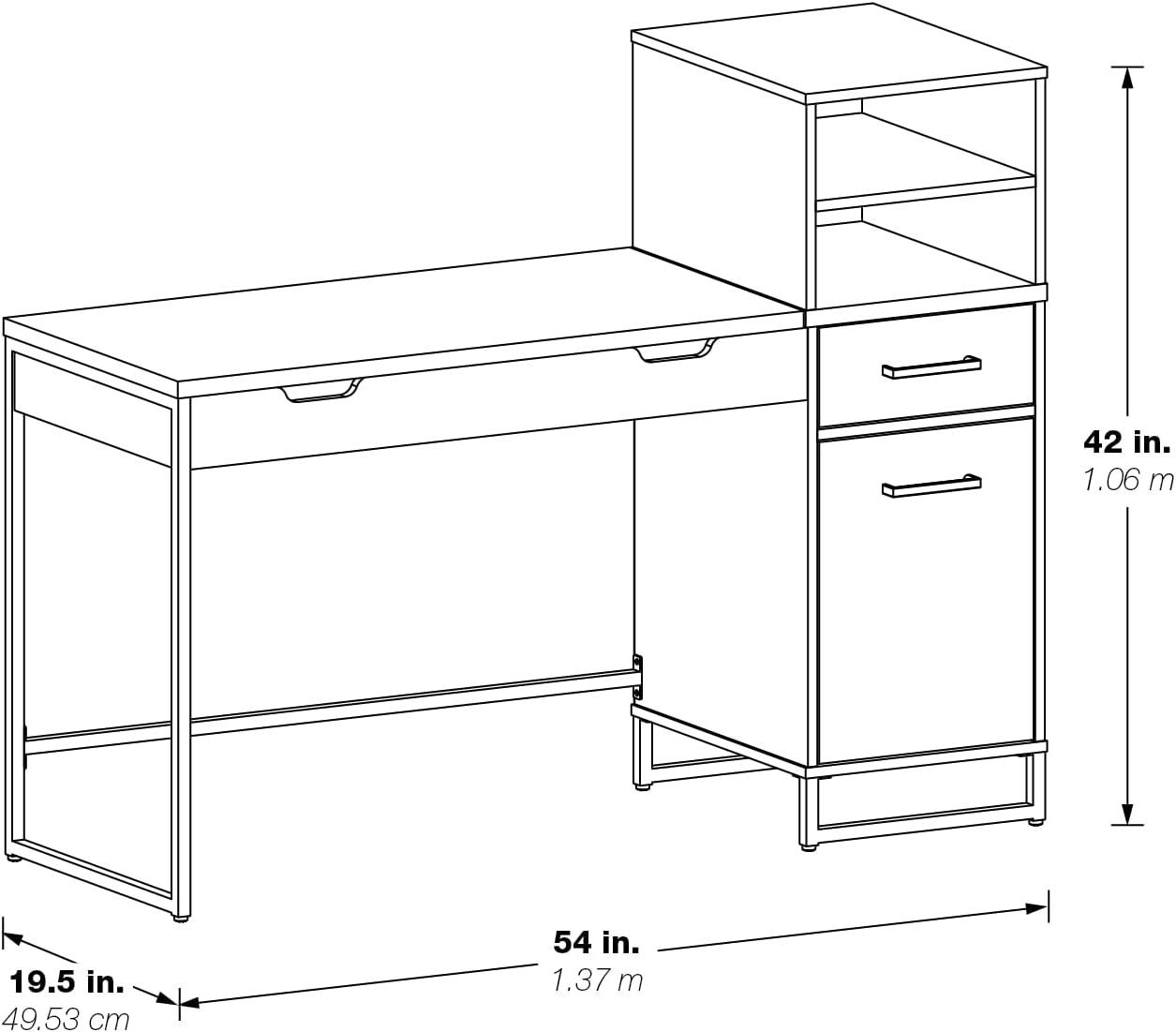 Hagney Lane Worksmart Sit-To-Stand Desk in Farm Oak Engineered Wood