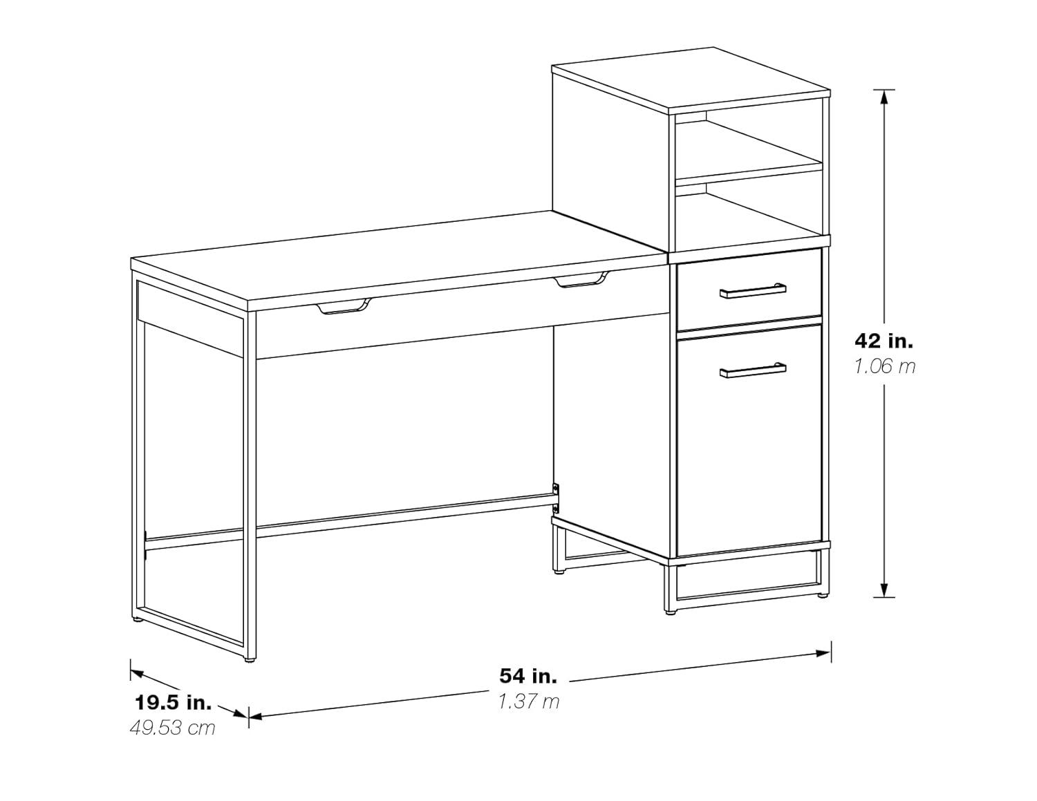 Hagney Lane Worksmart Sit-To-Stand Desk in Farm Oak Engineered Wood