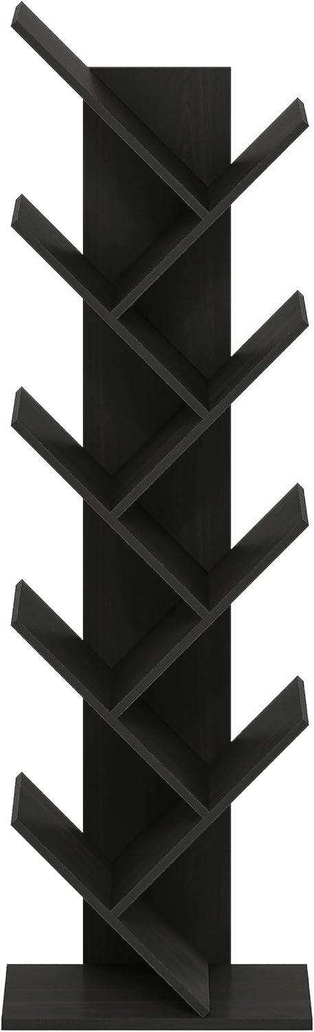 Furinno Tree Bookshelf 9-Tier Bookcase Floor Standing Book Rack Display Stand,Espresso