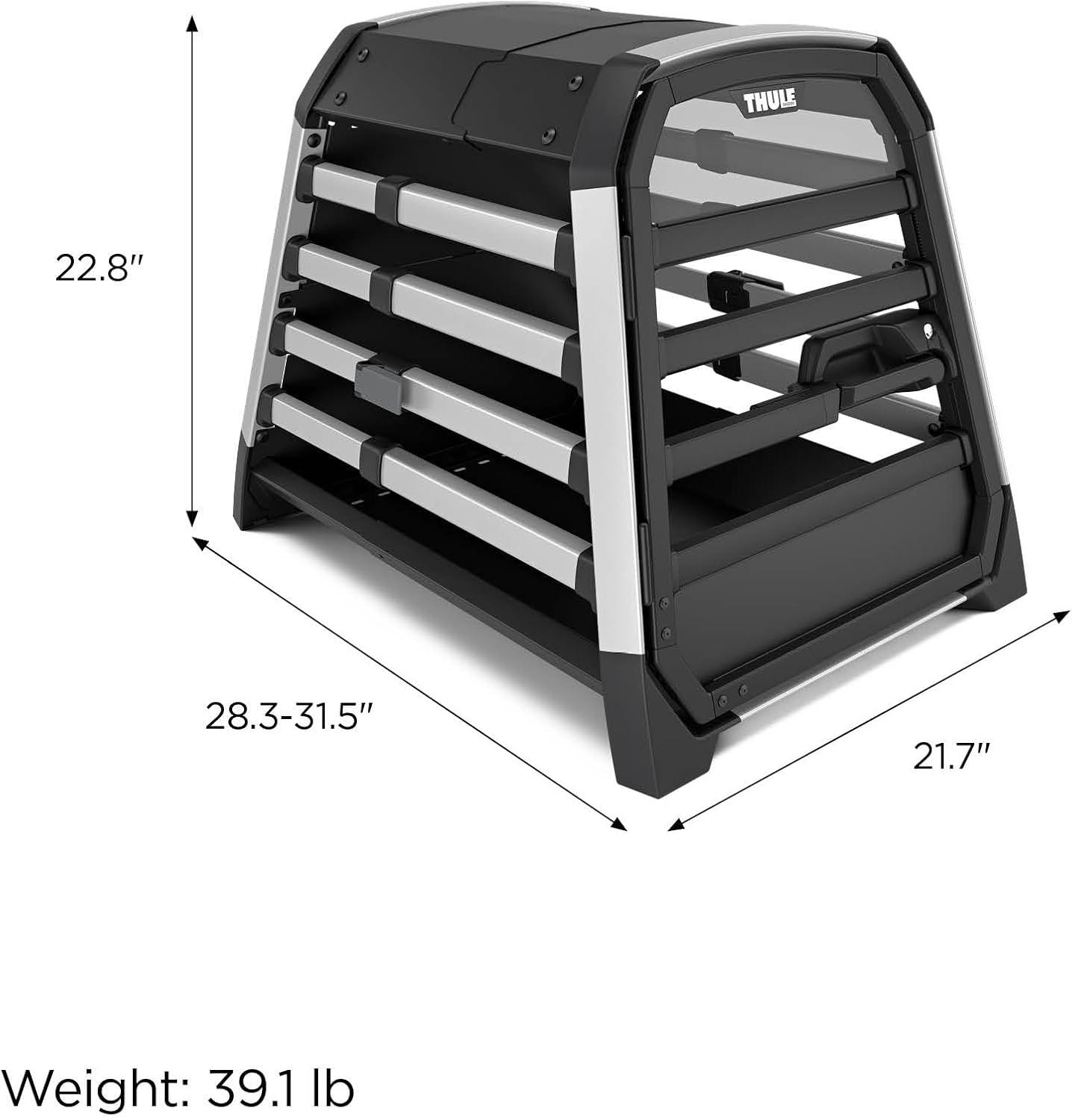 Small Black and Silver Car Dog Crate with Safety Features
