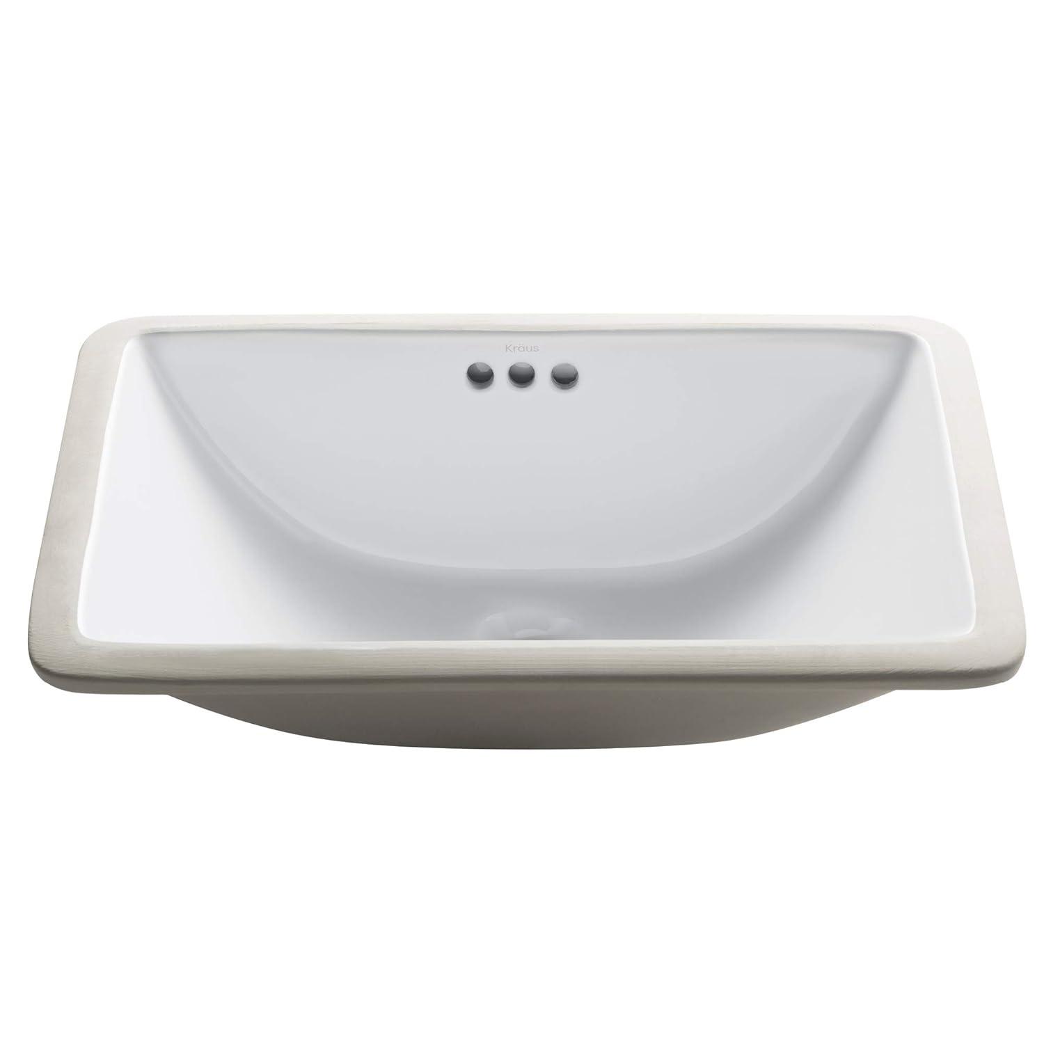 Kraus Elavo Ceramic Rectangular Undermount Bathroom Sink with Overflow KCU-241