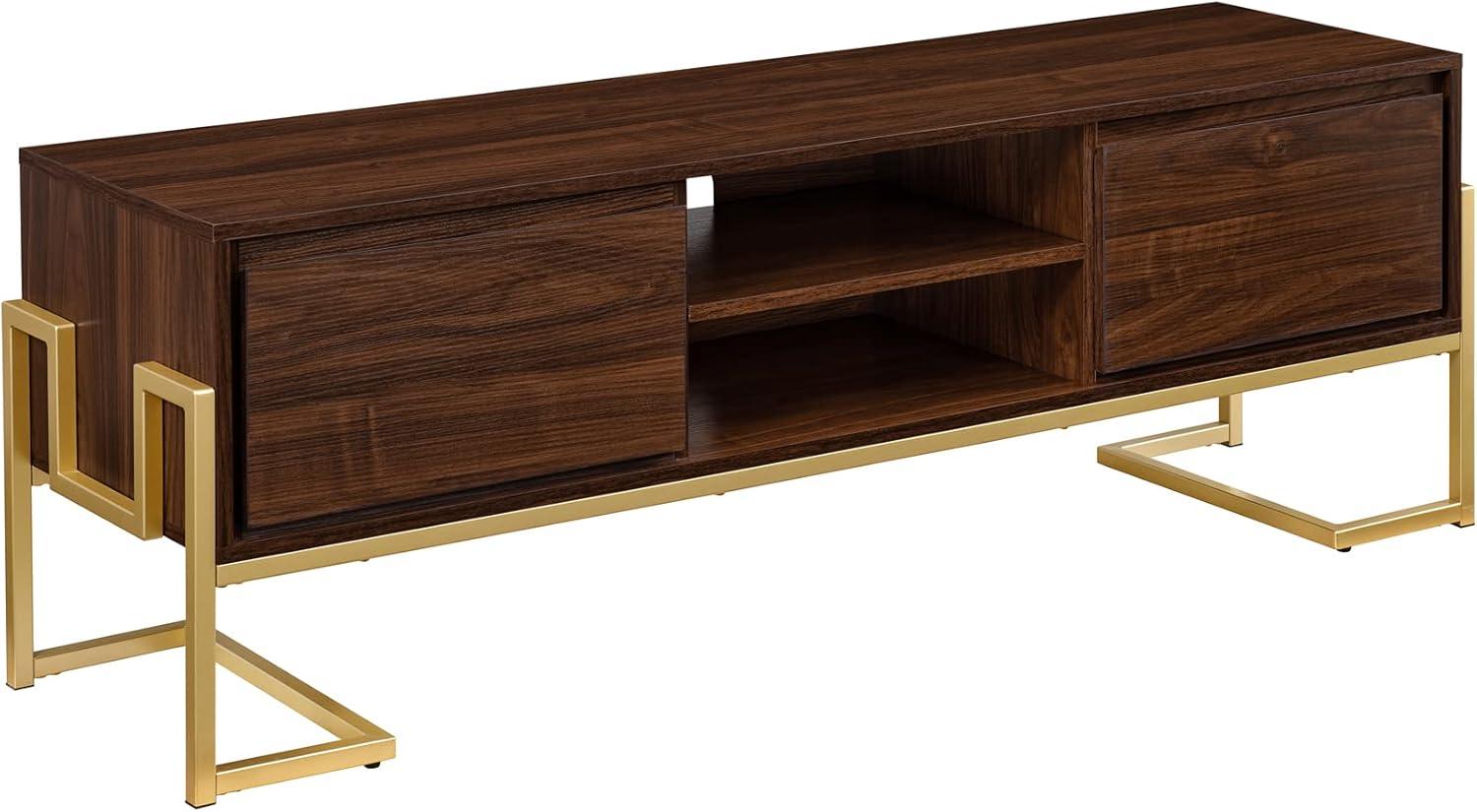 Pemberly Row 60" 2-Drawer Modern Wood Media Console - Dark Walnut