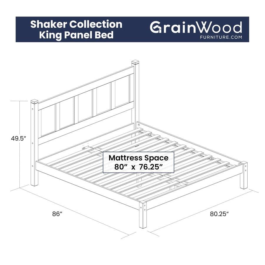 Shaker Solid Wood Panel Bed