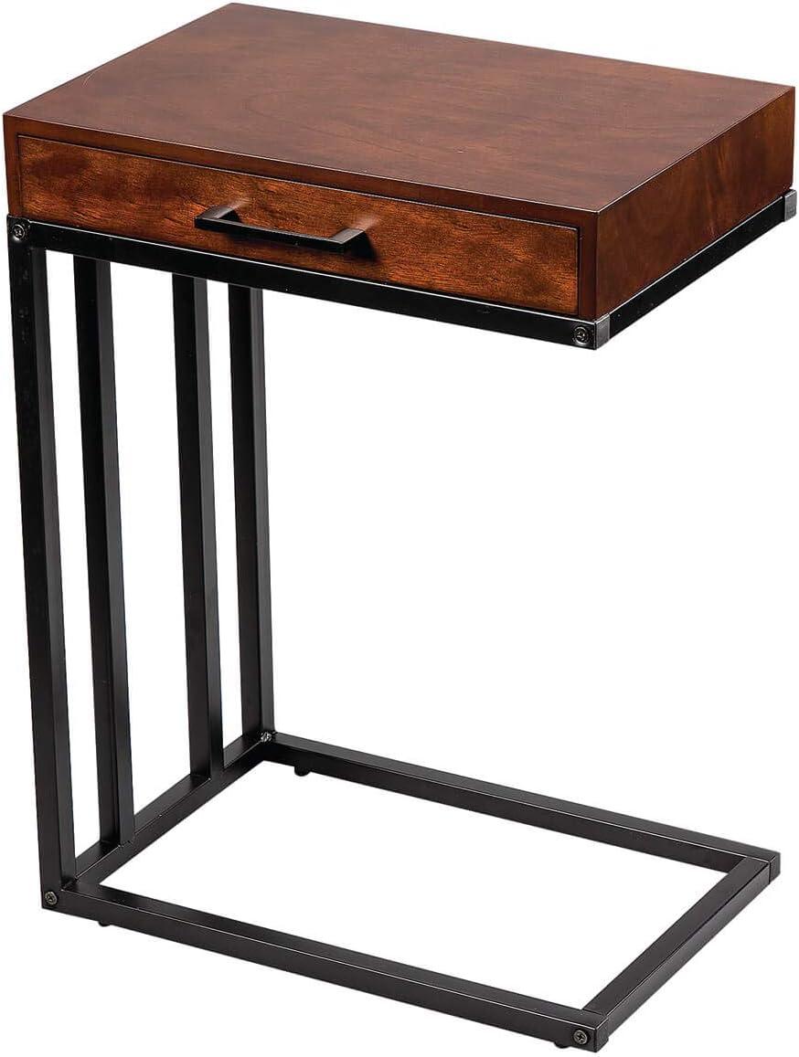 OakRidge Side Accent Table with Drawer, Under the Sofa C-Design