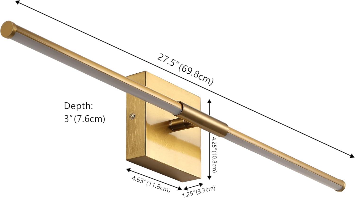 JONATHAN Y Makena 28" Modern Minimalist Dimmable Integrated LED Metal Wall Sconce, Brass Gold