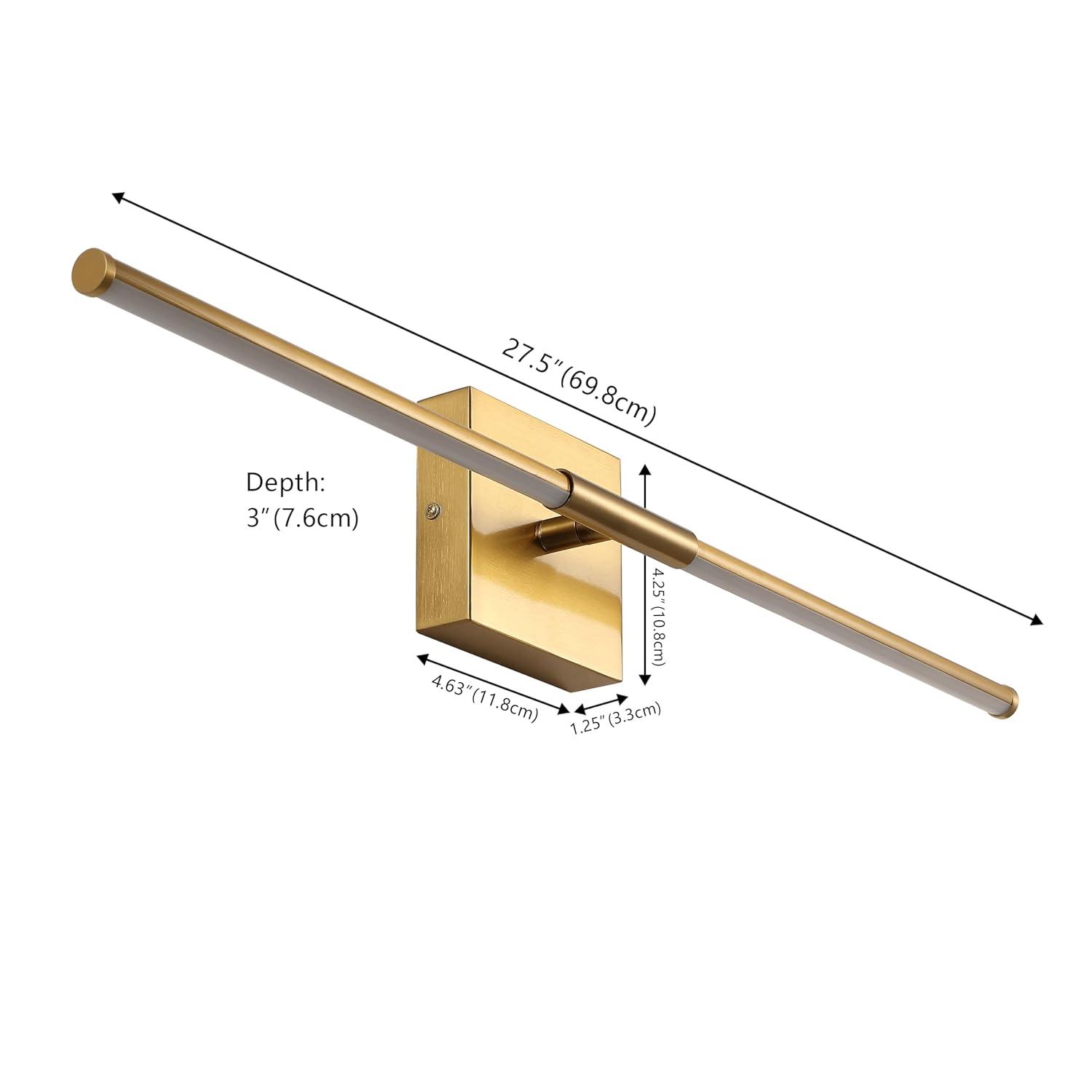 JONATHAN Y Makena 28" Modern Minimalist Dimmable Integrated LED Metal Wall Sconce, Brass Gold