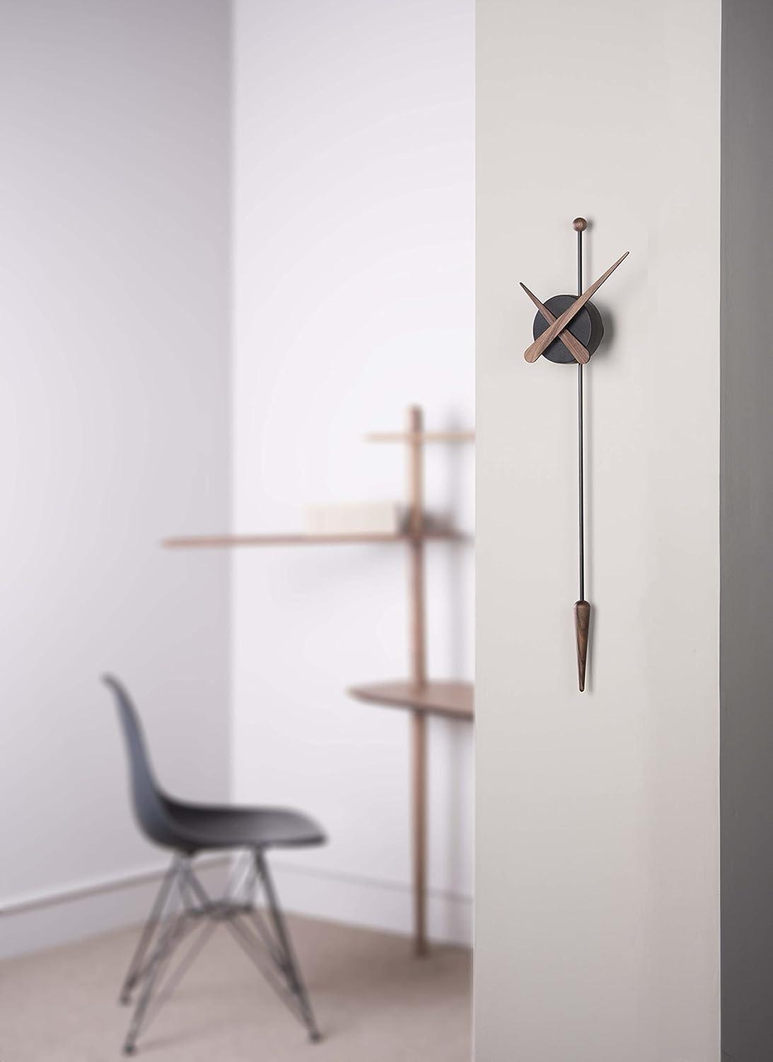 63cm Black Walnut and Polystyrene Minimalist Wall Clock