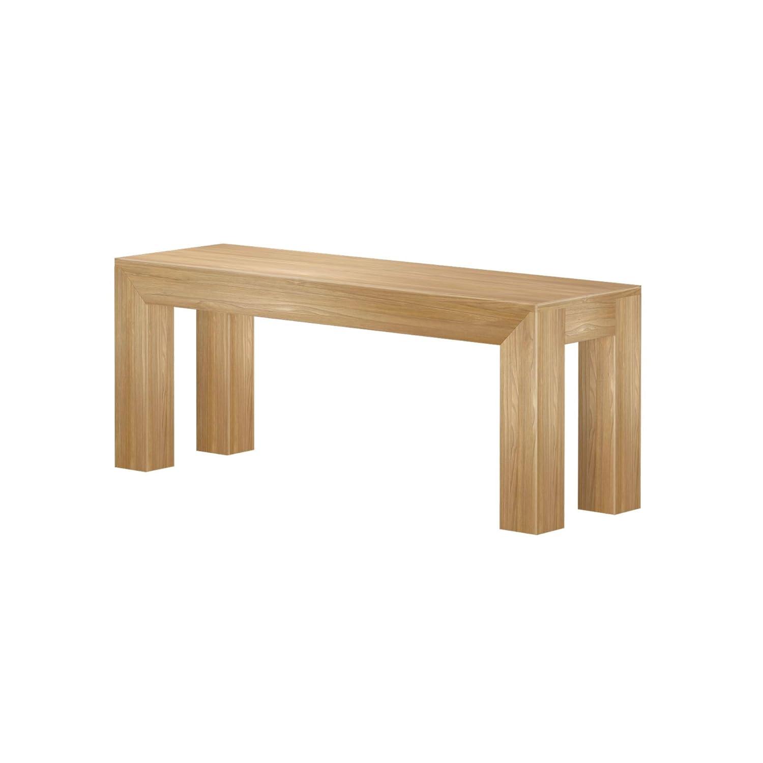 Plank+Beam 60" Modern Dining Table for 4, Solid Wood Rectangular Kitchen Table, Blonde Wirebrush