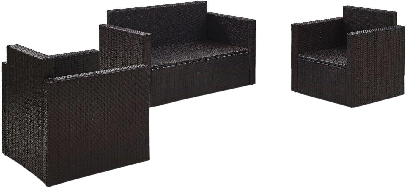 Palm Harbor 3pc All-Weather Wicker Patio Seating Set - Gray - Crosley: Outdoor Furniture Set with Cushions & Steel Frame