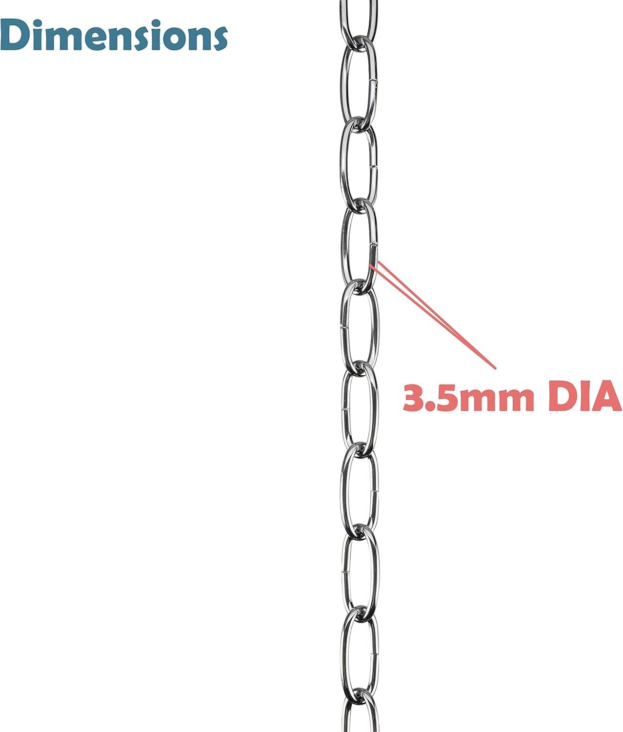 Aspen Creative 21110-51,Steel 10 Feet Heavy Duty Chain For Hanging Up Maximum Weight 40 Pounds-Lighting Fixture/Swag Light/Plant In Antique Brass.11 Gauge.