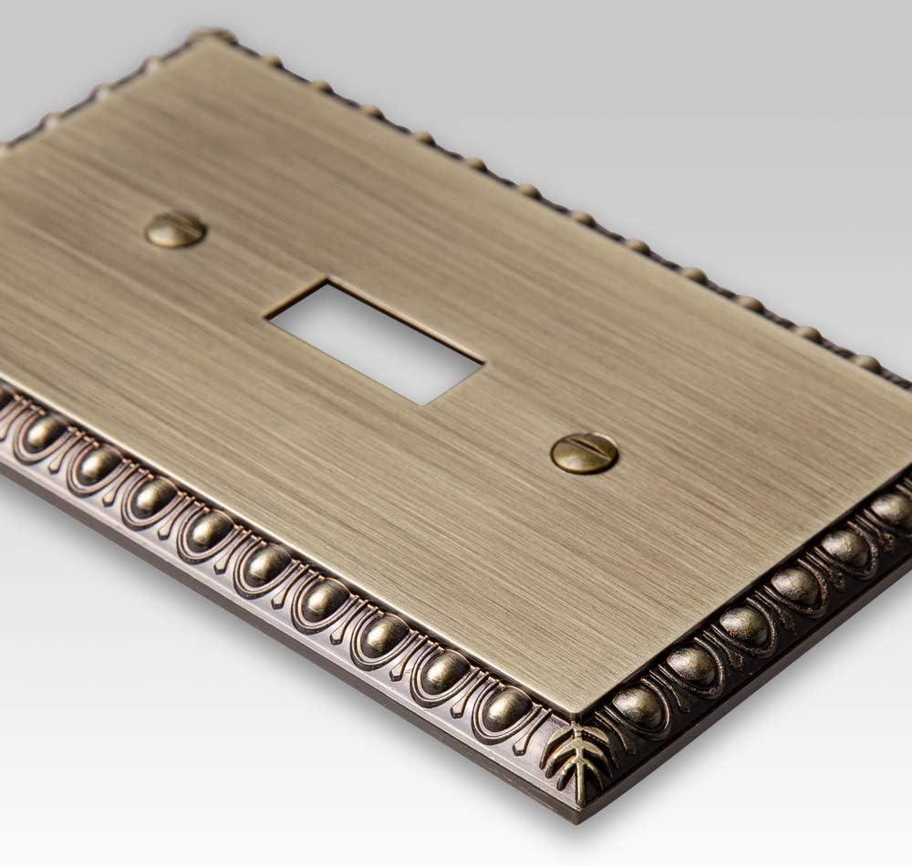 Brushed Brass Double Toggle Cast Metal Wallplate