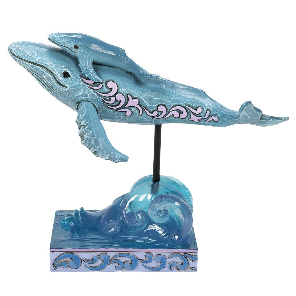 Enesco Animal Planet by Jim Shore Mother Blue Whale and Calf in Waves Figurine- Stone Resin Hand Painted Crafted Collectible Animal Figurines Home Decor Statue, 5.5 Inch