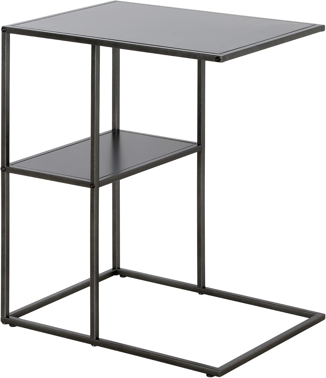 Evelyn&Zoe Winthrop 20" Wide Rectangular Side Table, Gunmetal Gray