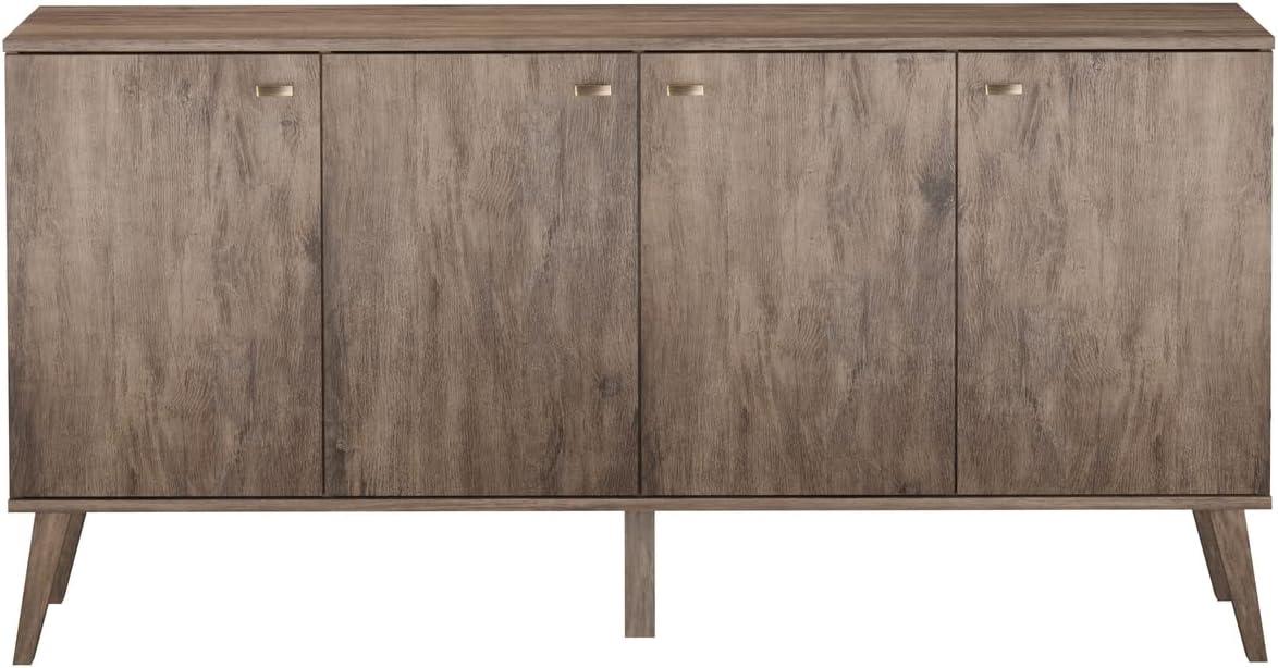 Milo Mid-Century Modern 4 Door Buffet Server - Prepac