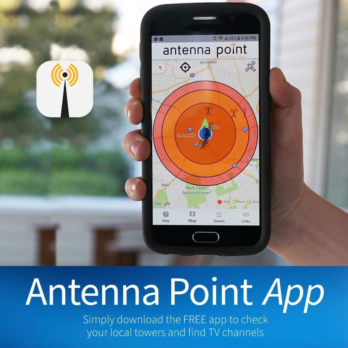 Antennas Direct® ClearStream 4 UHF Indoor Outdoor TV Antenna, Multi-Directional, 70+ Mile Range, 4K 8K UHD, NEXTGEN TV in Black