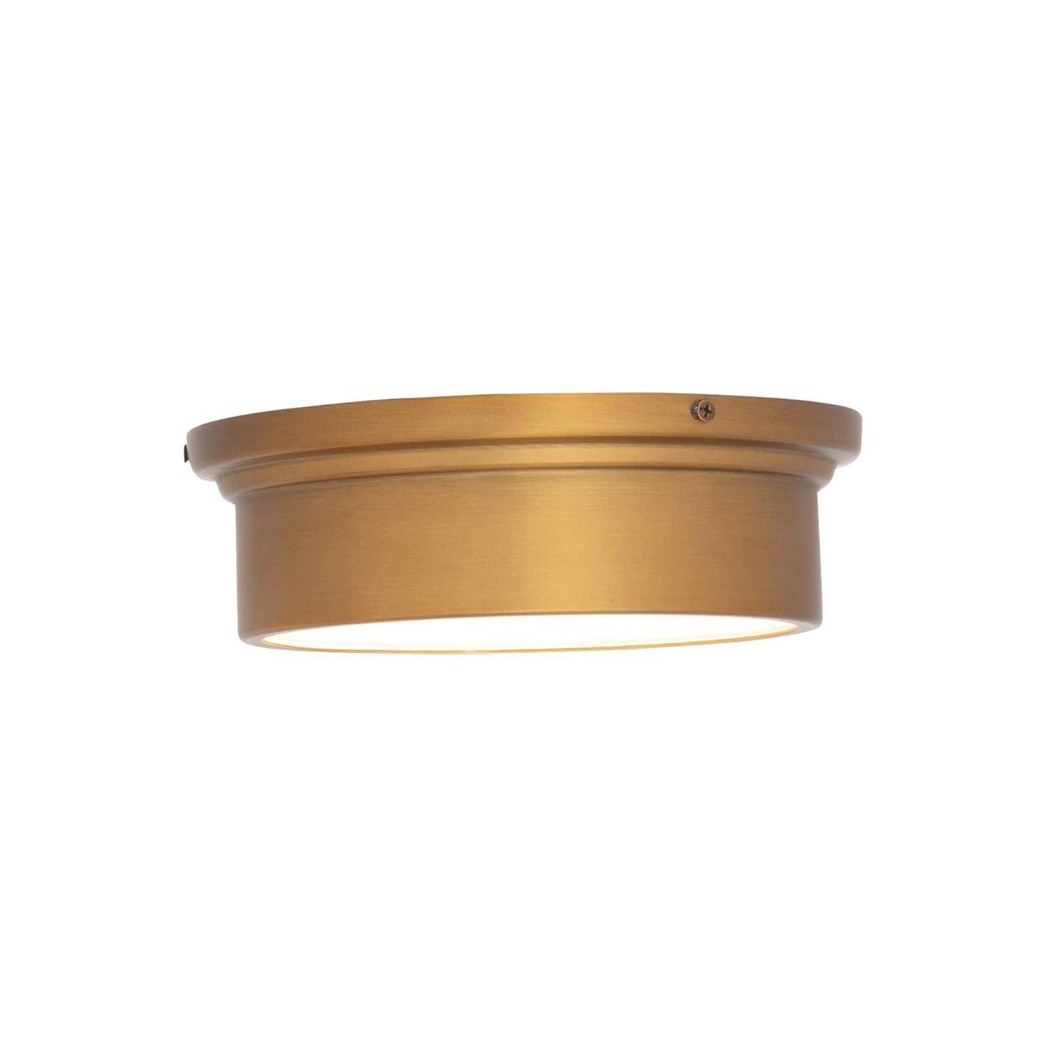 WAC Lighting dweLED, York 8in LED Flush Mount 3000K in Aged Brass