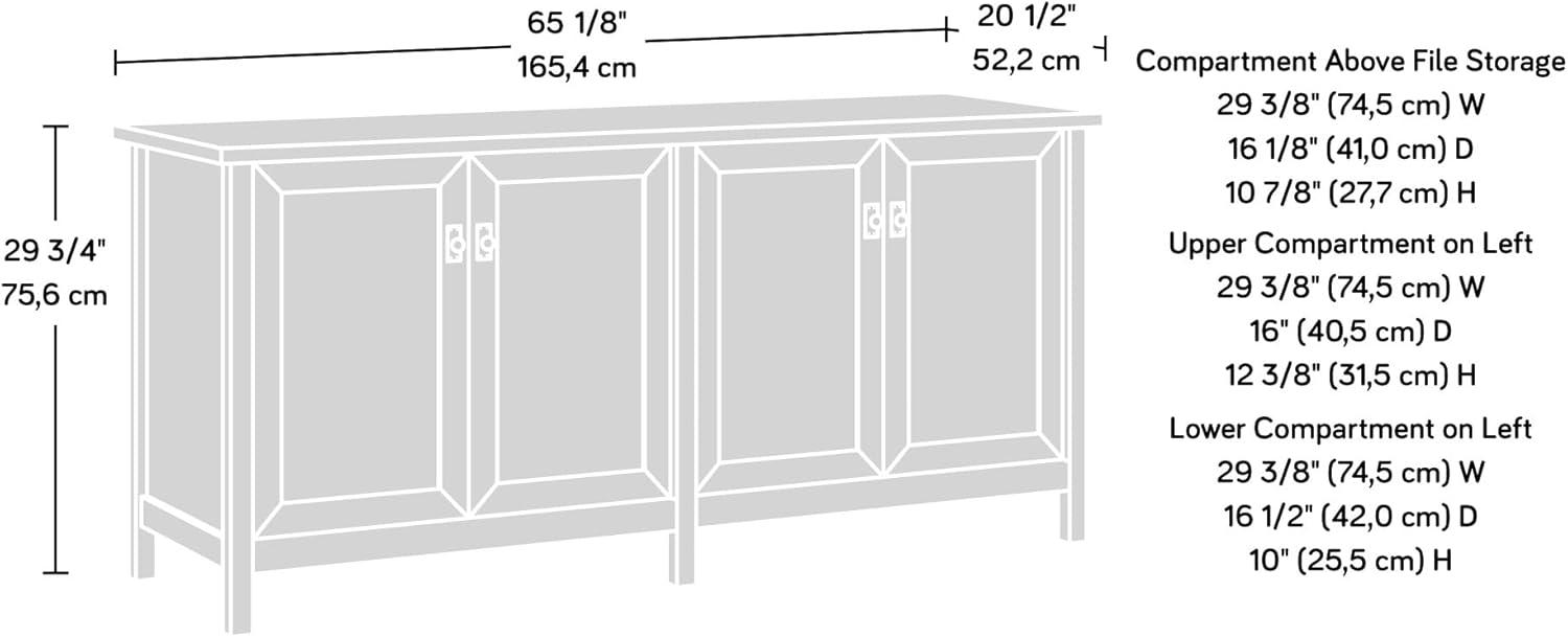 Sauder Cottage Road Storage Credenza, White Finish